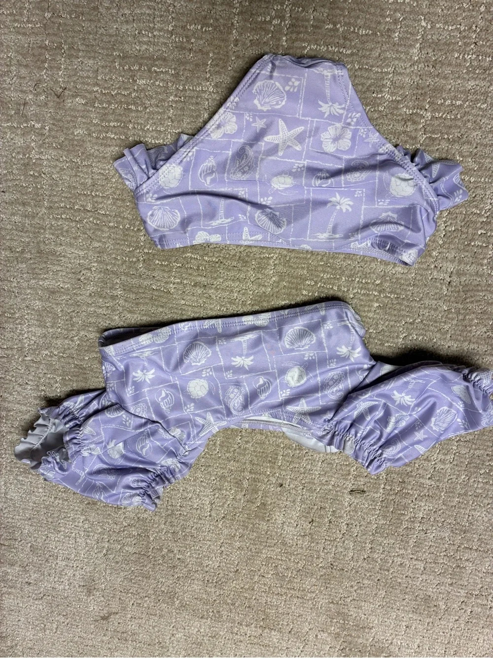 Lilac Seashell Girls' Swim Set - Kids Two-Piece Bikini Cat & Jack  Size 5